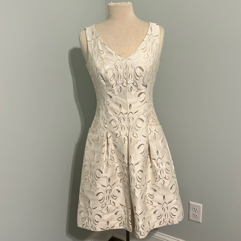 Cream and gold Lauren dress size 6